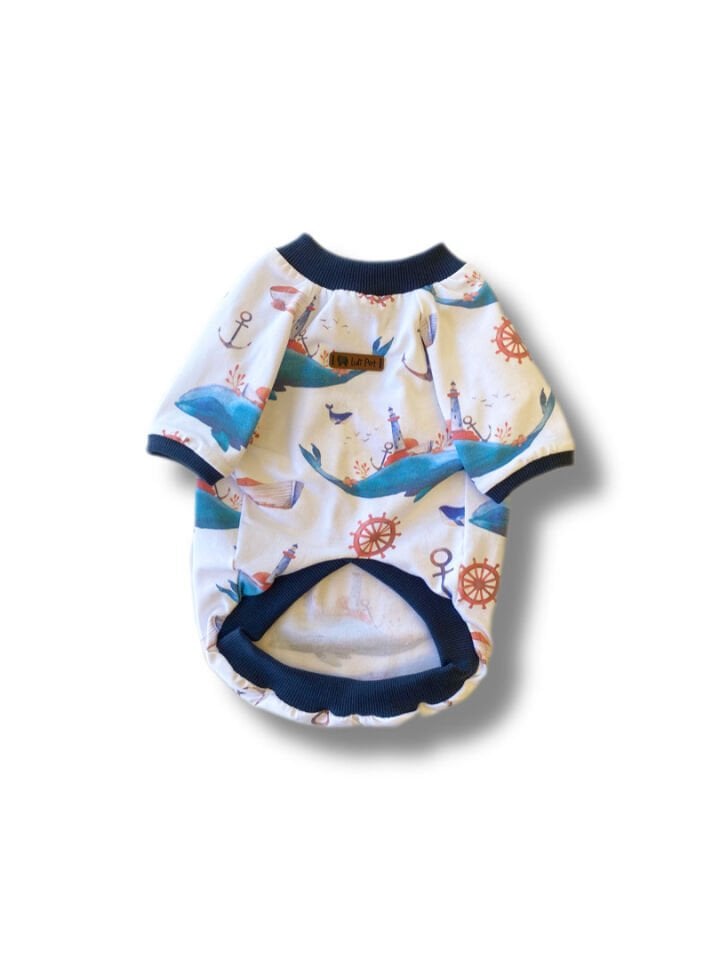 Balina Desenli Köpek T-shirt