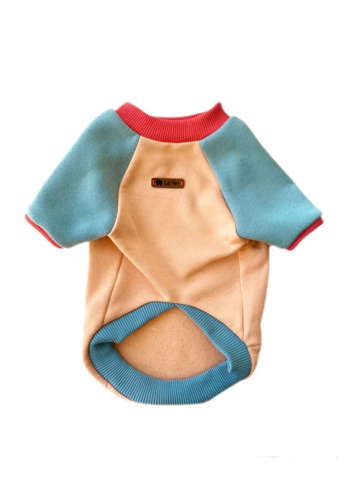 Blok Renkli Polarlı Köpek Sweatshirt