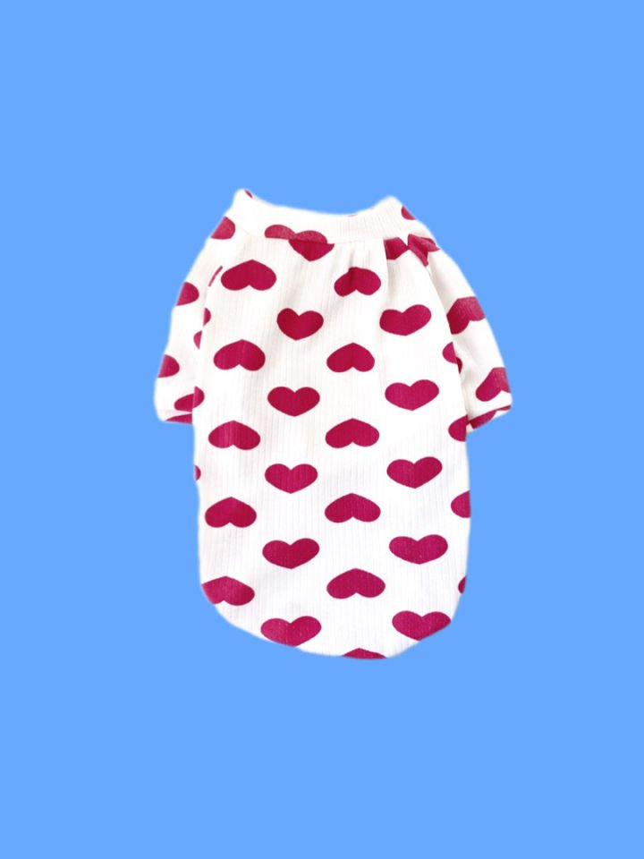 Kalp Desenli  Köpek T-shirt