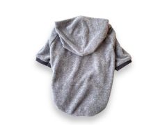 Basic Kapüşonlu Gri Köpek Sweatshirt