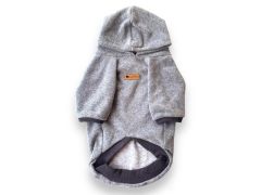 Basic Kapüşonlu Gri Köpek Sweatshirt