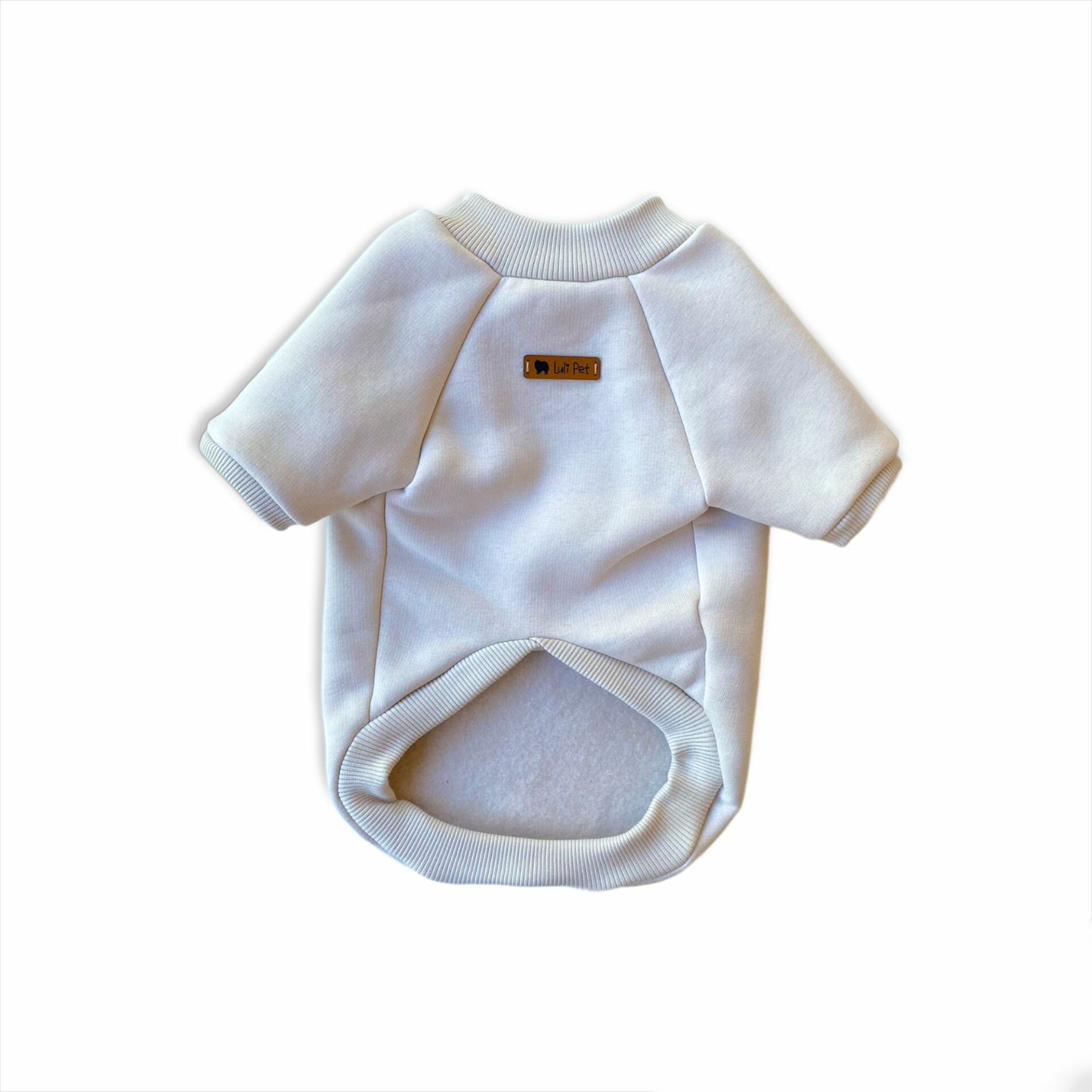 Basic Bej Polarlı Köpek Sweatshirt
