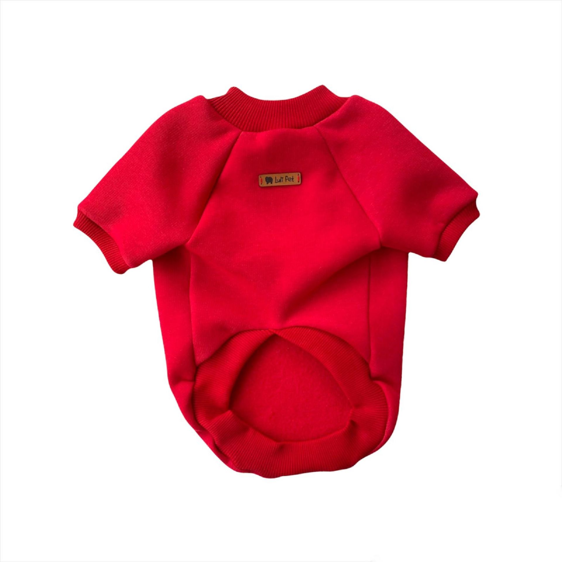 Basic Kırmızı Polarlı Köpek Sweatshirt