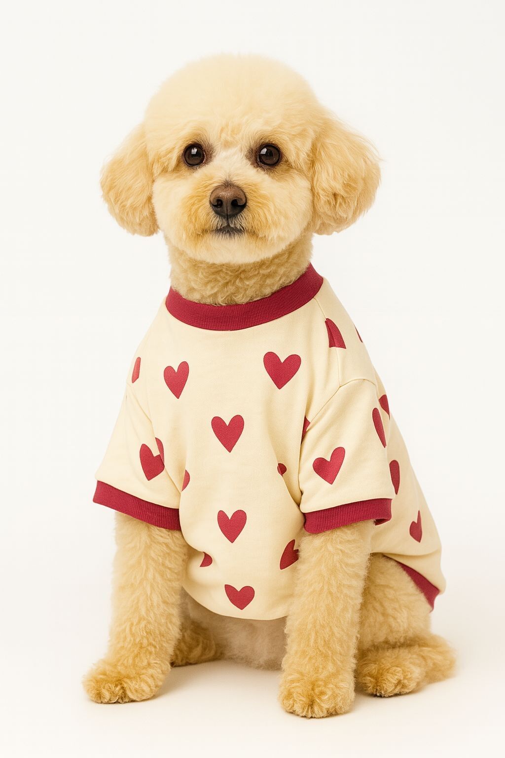 Kalp Desenli Köpek T-shirt