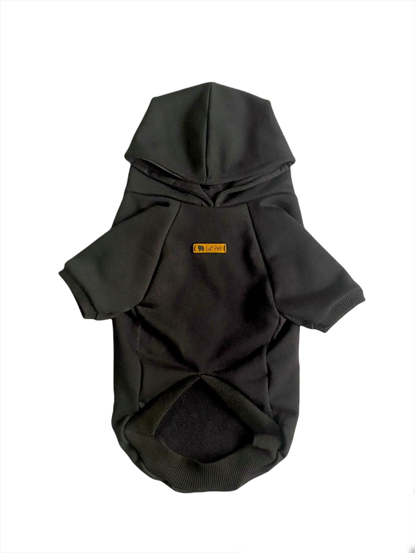 Basic Siyah Kapüşonlu Köpek Sweatshirt
