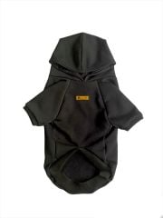 Basic Siyah Kapüşonlu Köpek Sweatshirt