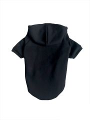 Basic Siyah Kapüşonlu Köpek Sweatshirt