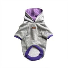 Basic Gri-mor Kapüşonlu Köpek Sweatshirt