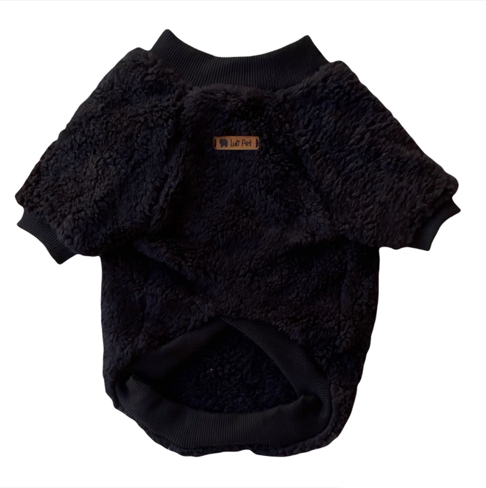 Peluş Siyah Köpek Sweatshirt