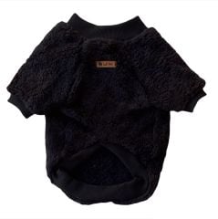 Peluş Siyah Köpek Sweatshirt