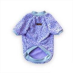 Lila Leopar Polarlı Köpek Sweatshirt