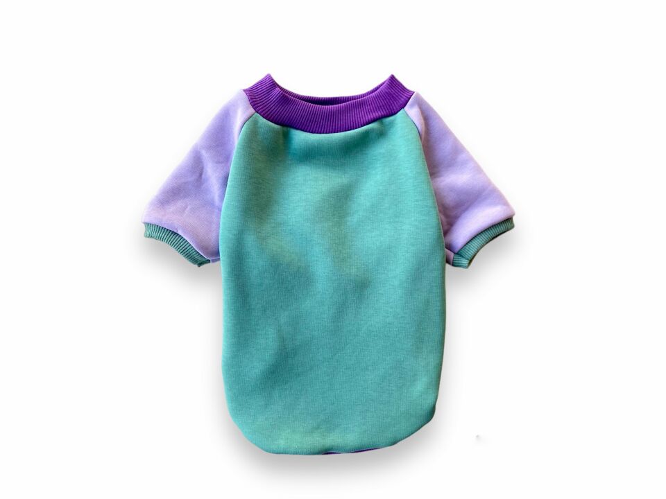 Yeşil- Mor Polarlı Köpek Sweatshirt