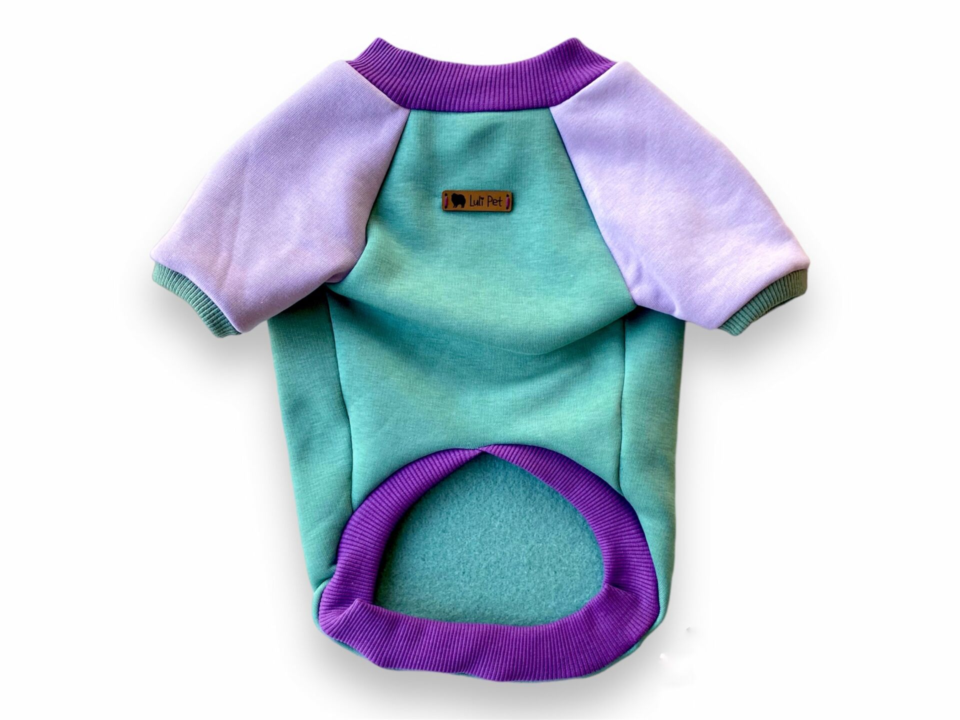 Yeşil- Mor Polarlı Köpek Sweatshirt