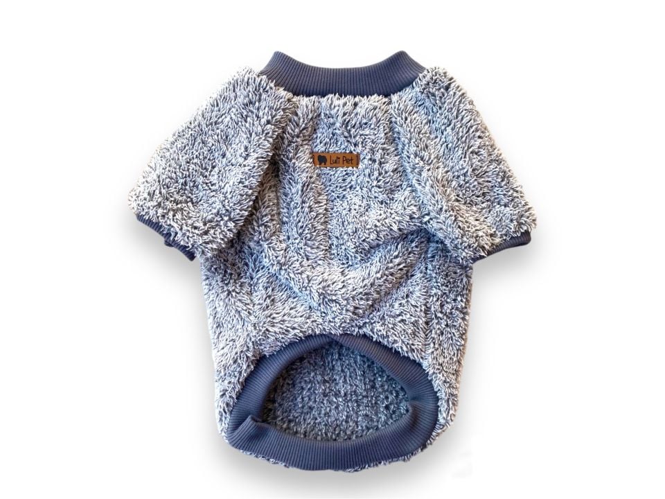 Gri Peluş Köpek Sweatshirt