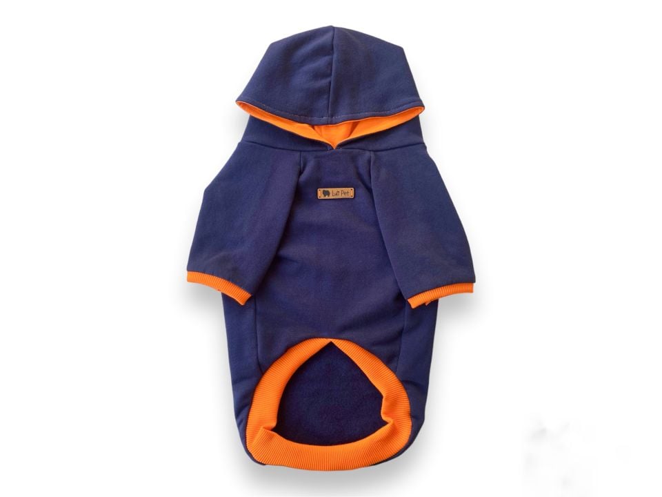 Lacivert Kapüşonlu Köpek Sweatshirt