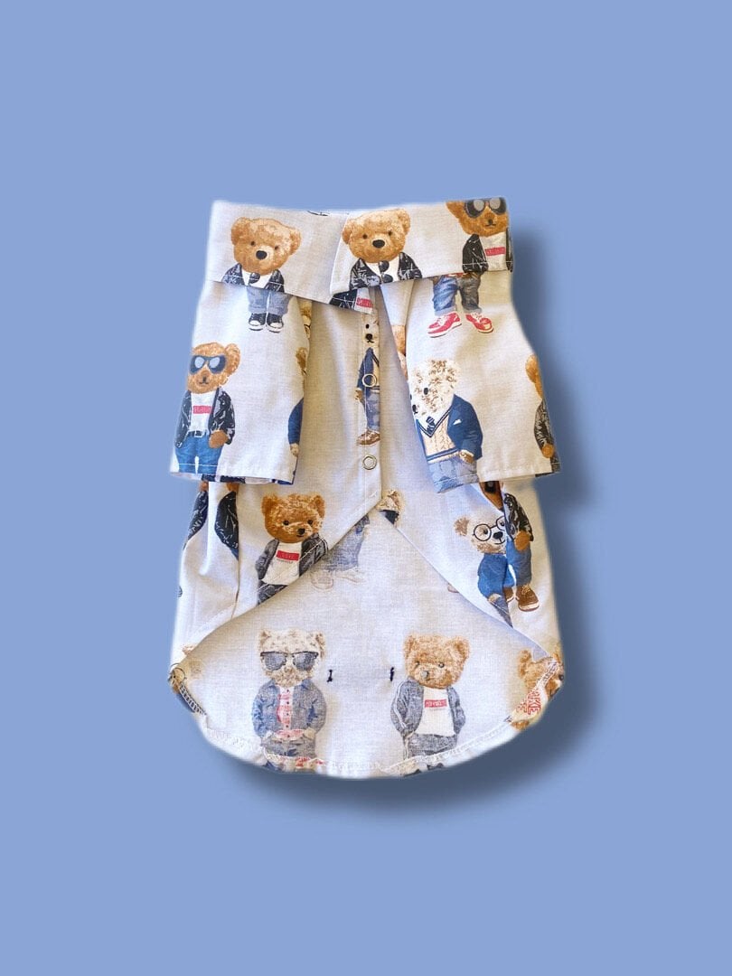 Teddy Gri Köpek Gömleği