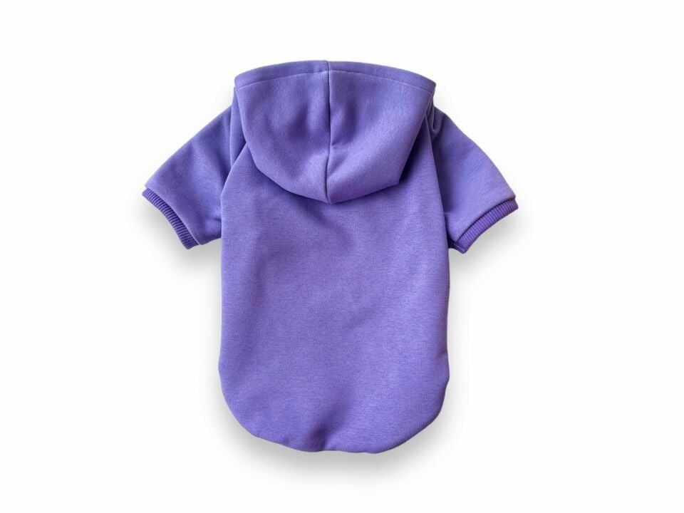 Mor Kapüşonlu Köpek Sweatshirt