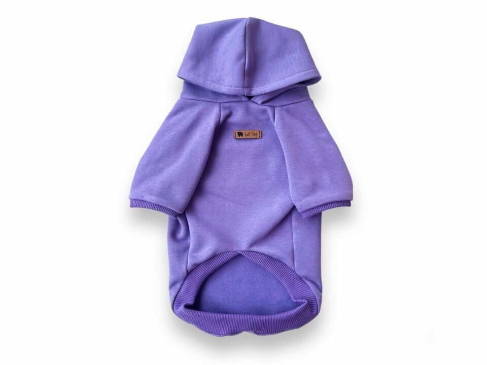 Mor Kapüşonlu Köpek Sweatshirt