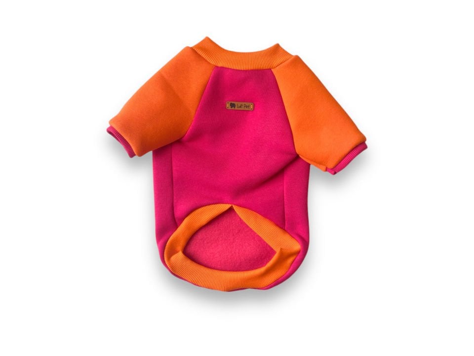 Turuncu- Pembe Polarlı Köpek Sweatshirt